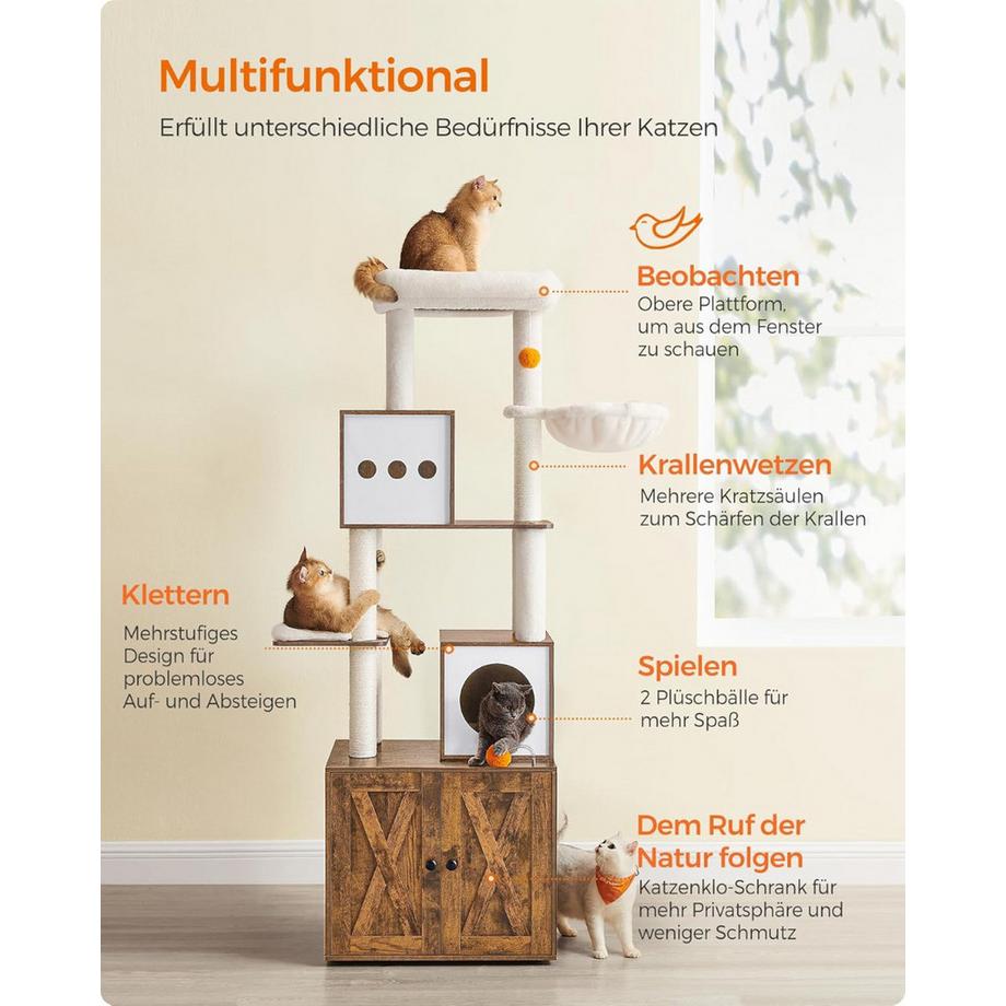 Kratzbaum mit Katzenkloschrank ONE SIZE | MANOR