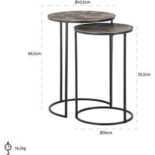 mutoni Table d'appoint Tulum (série de 2)  