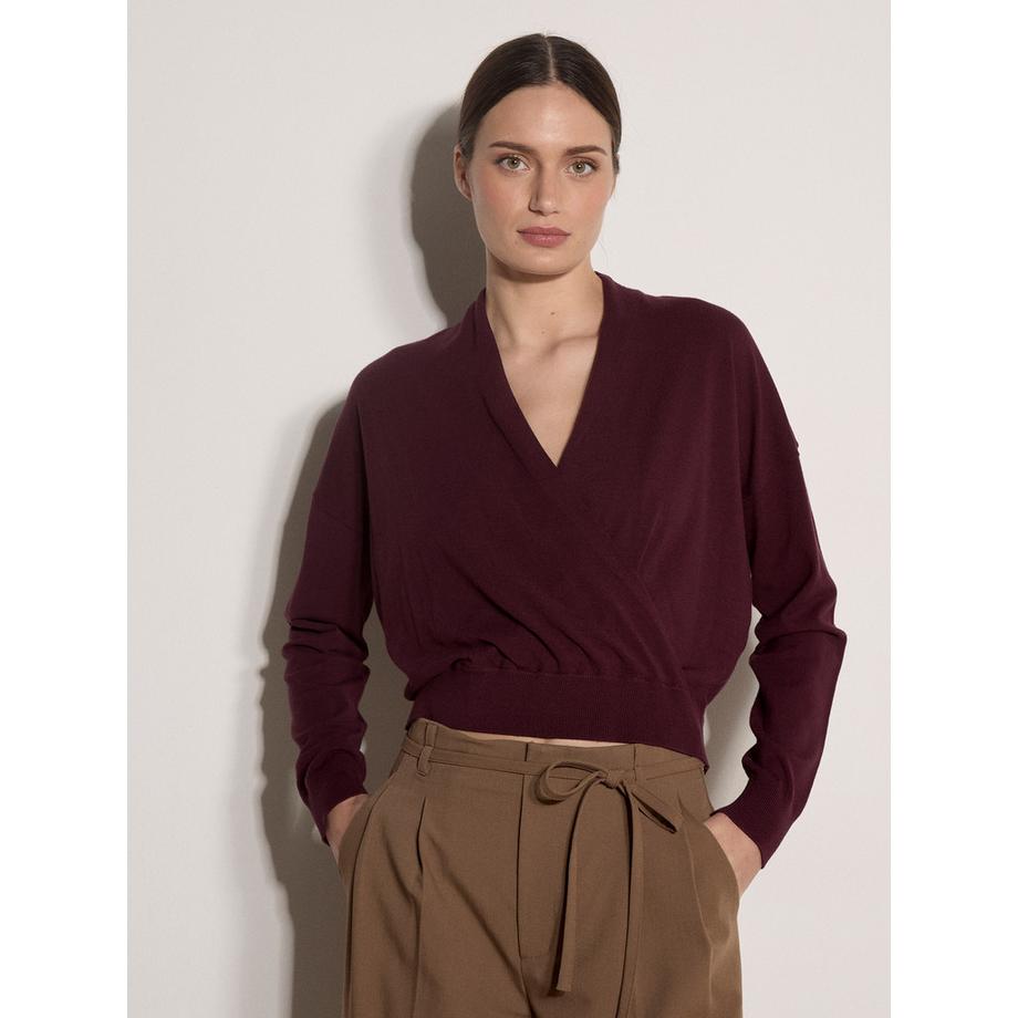 APRICOT Weicher fein gestrickter Wickelpullover  