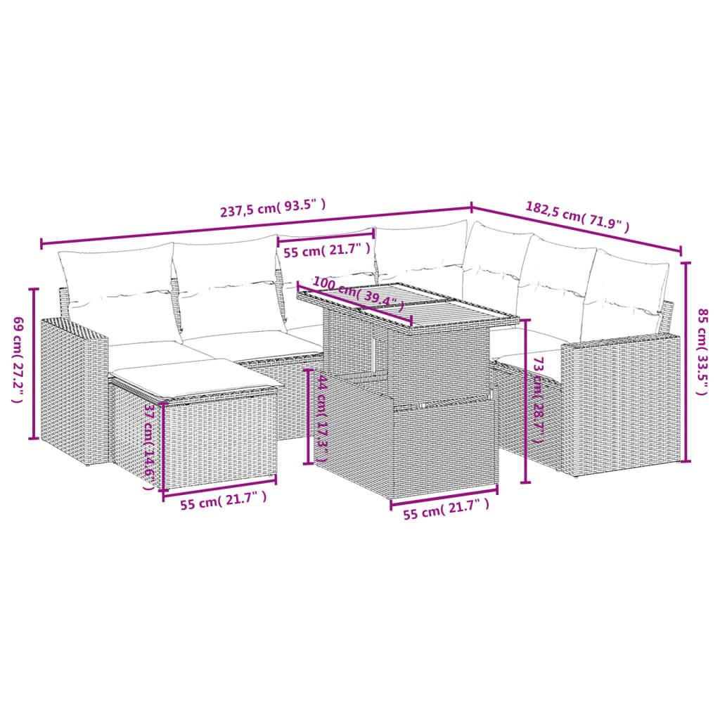 VidaXL set divano da giardino Polirattan  