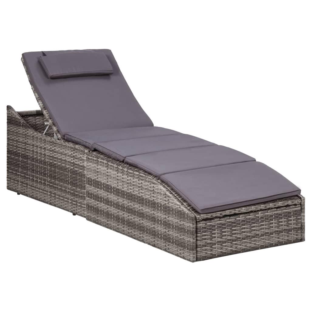 VidaXL Chaise longue rotin synthétique  