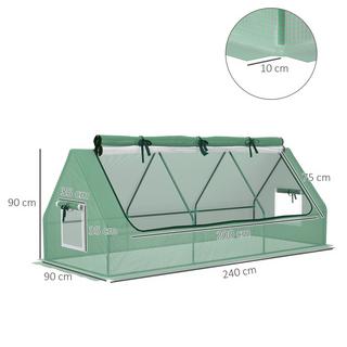 Northio Mini Serra In Pellicola Con Finestra In Rete, Telaio Freddo Resistente Ai Raggi Uv Per La Coltivazione In Giardino, Pellicola In Pe, Verde, 240 X 90 X 90 Cm  