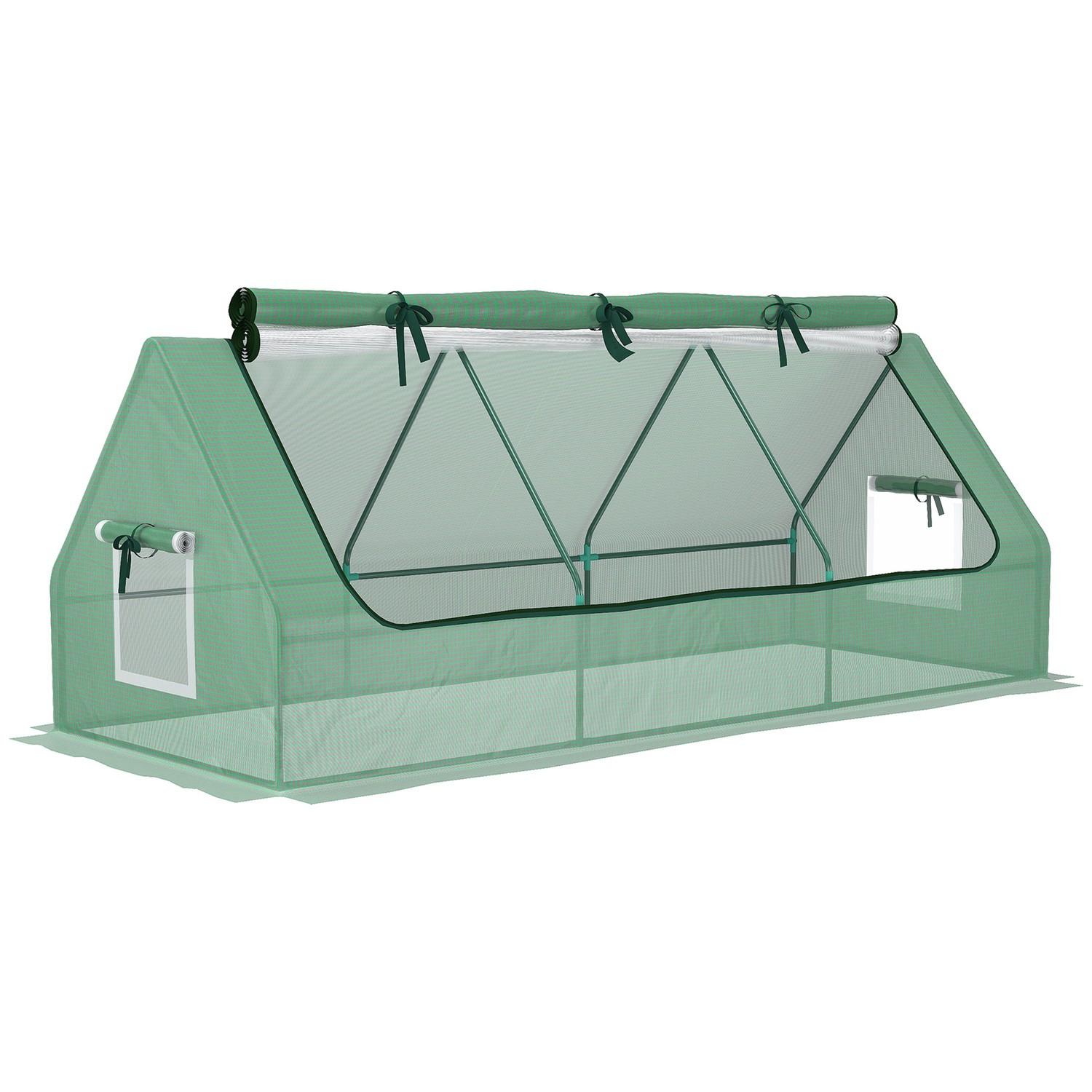 Northio Mini Serra In Pellicola Con Finestra In Rete, Telaio Freddo Resistente Ai Raggi Uv Per La Coltivazione In Giardino, Pellicola In Pe, Verde, 240 X 90 X 90 Cm  