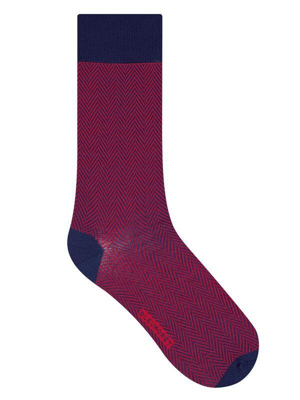 BLEU FORET Fil d'Ecrosse Chevrons Socken  