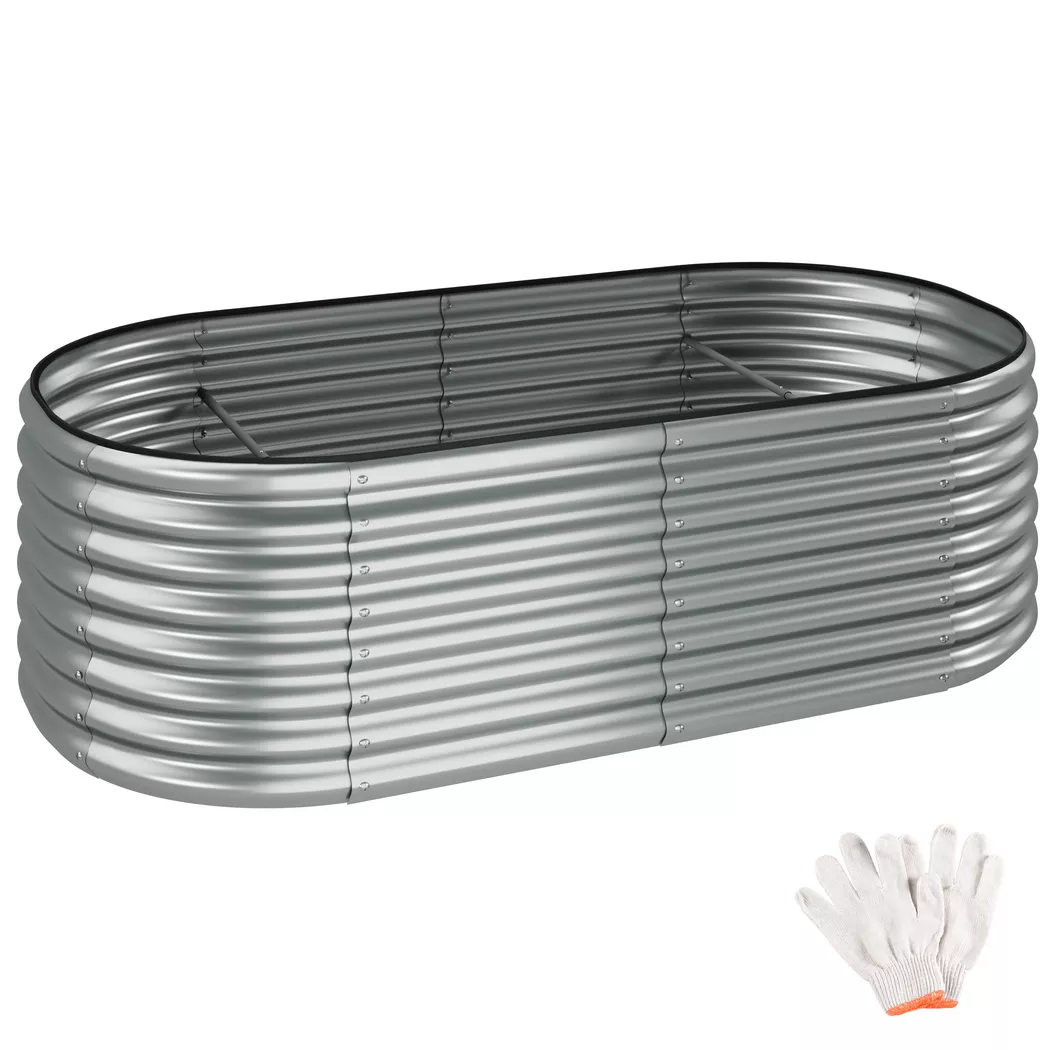 tectake® Hochbeet, aus verzinktem Stahl, stabil, sicher, witterungsbeständig, 200 x 100 x 60 cm