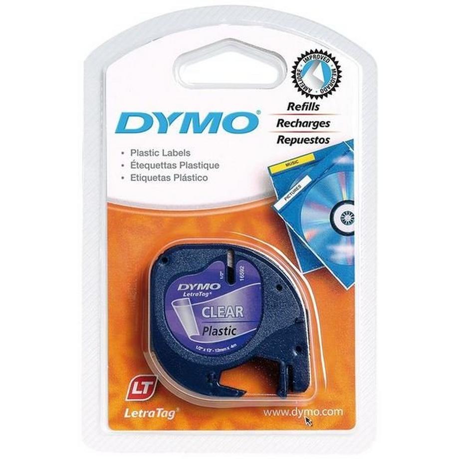Dymo  DYMO Schriftband LetraTag 12mmx4m S0721530 schwarz/transparent 