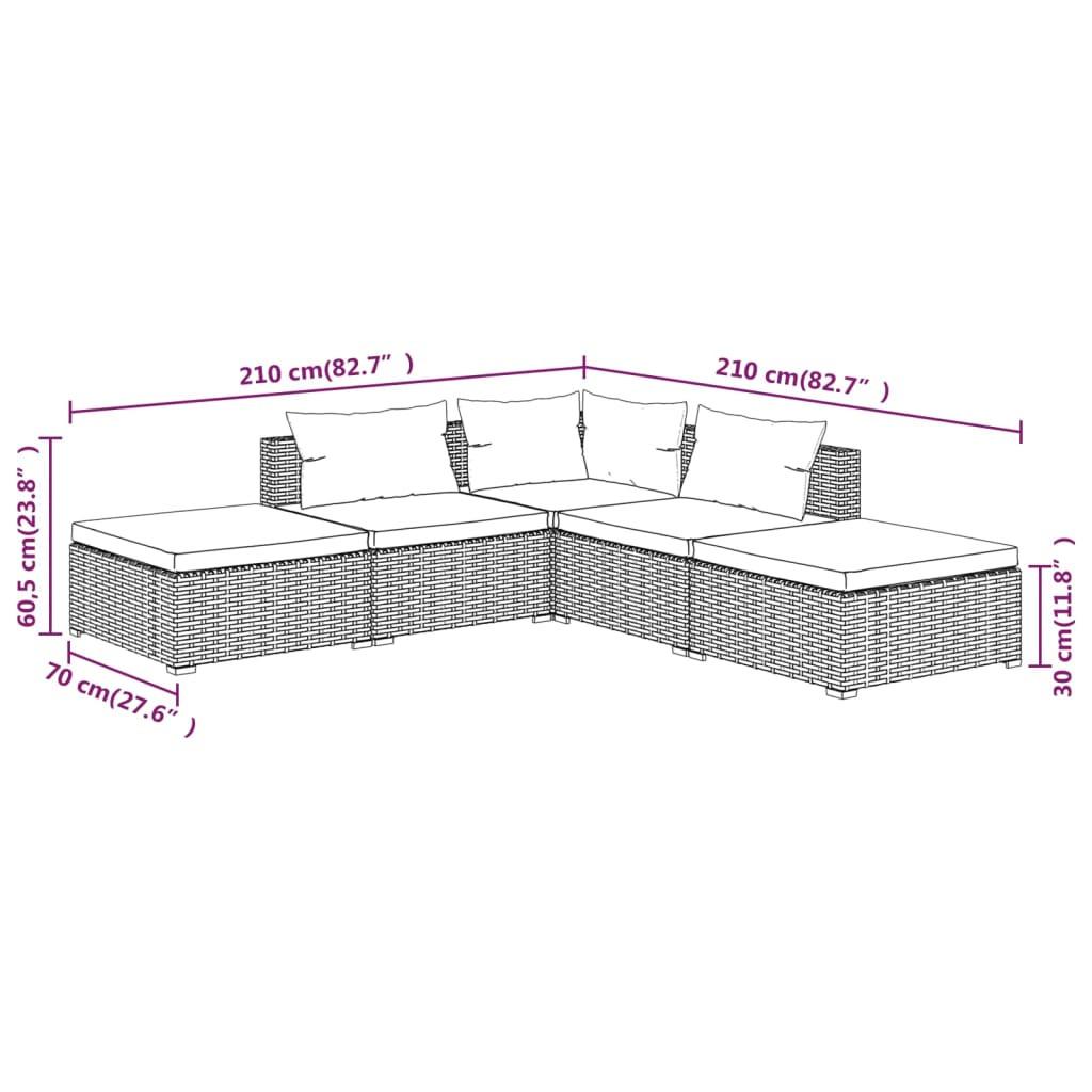 VidaXL set salotto da giardino Polirattan  