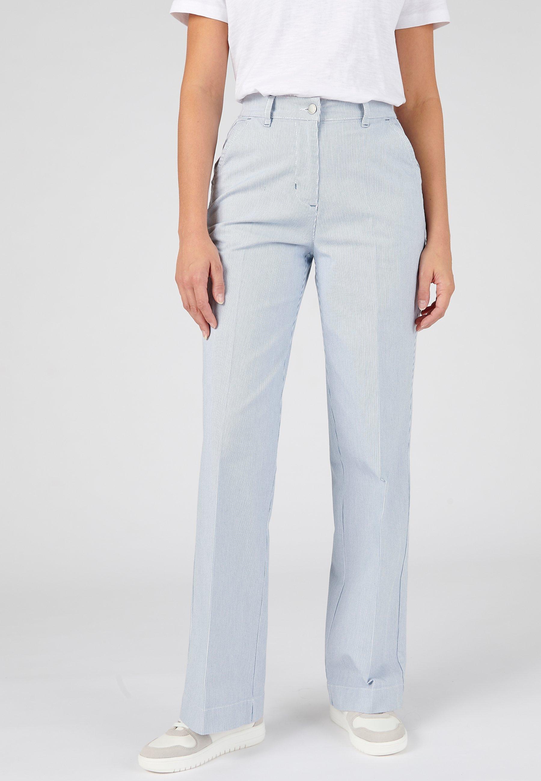 Image of Weite Hose, Gestreift. Damen Blau 46