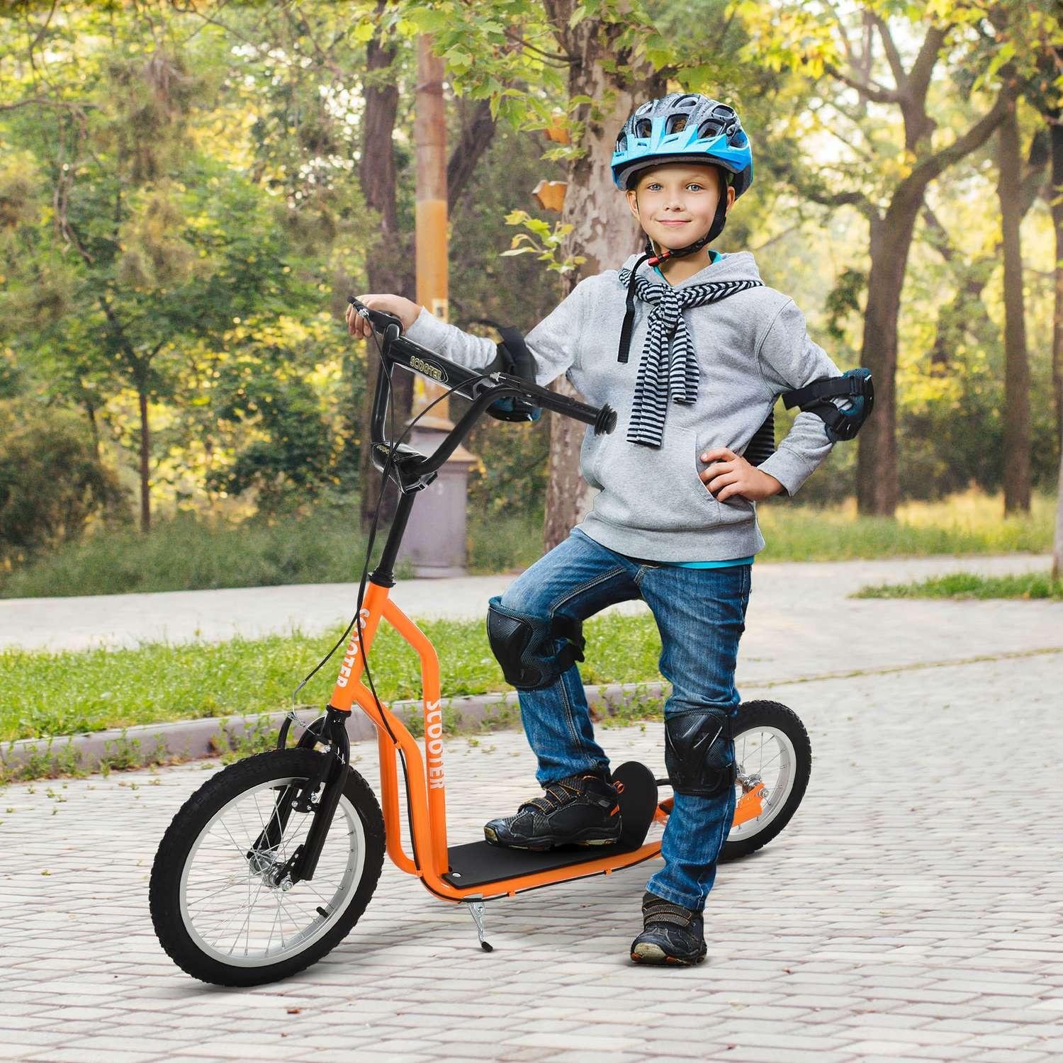 Northio  Scooter per bambini da 5 anni, scooter da città con pneumatici 16/12 pollici, arancione, 135 x 58 x 88-94 cm 