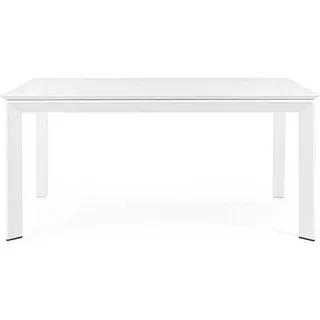 mutoni Table de jardin extensible Konnor160x110 / 160 blanc  
