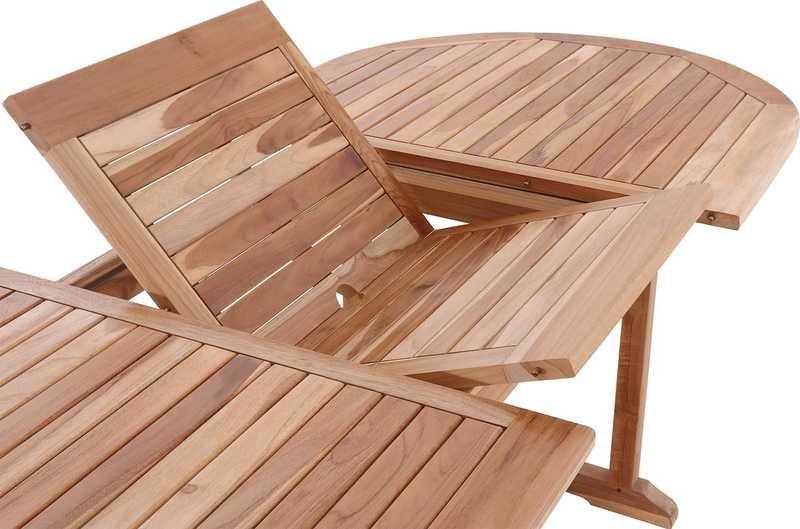 mutoni Gartentisch Teak ausziehbar oval 180-240x100  