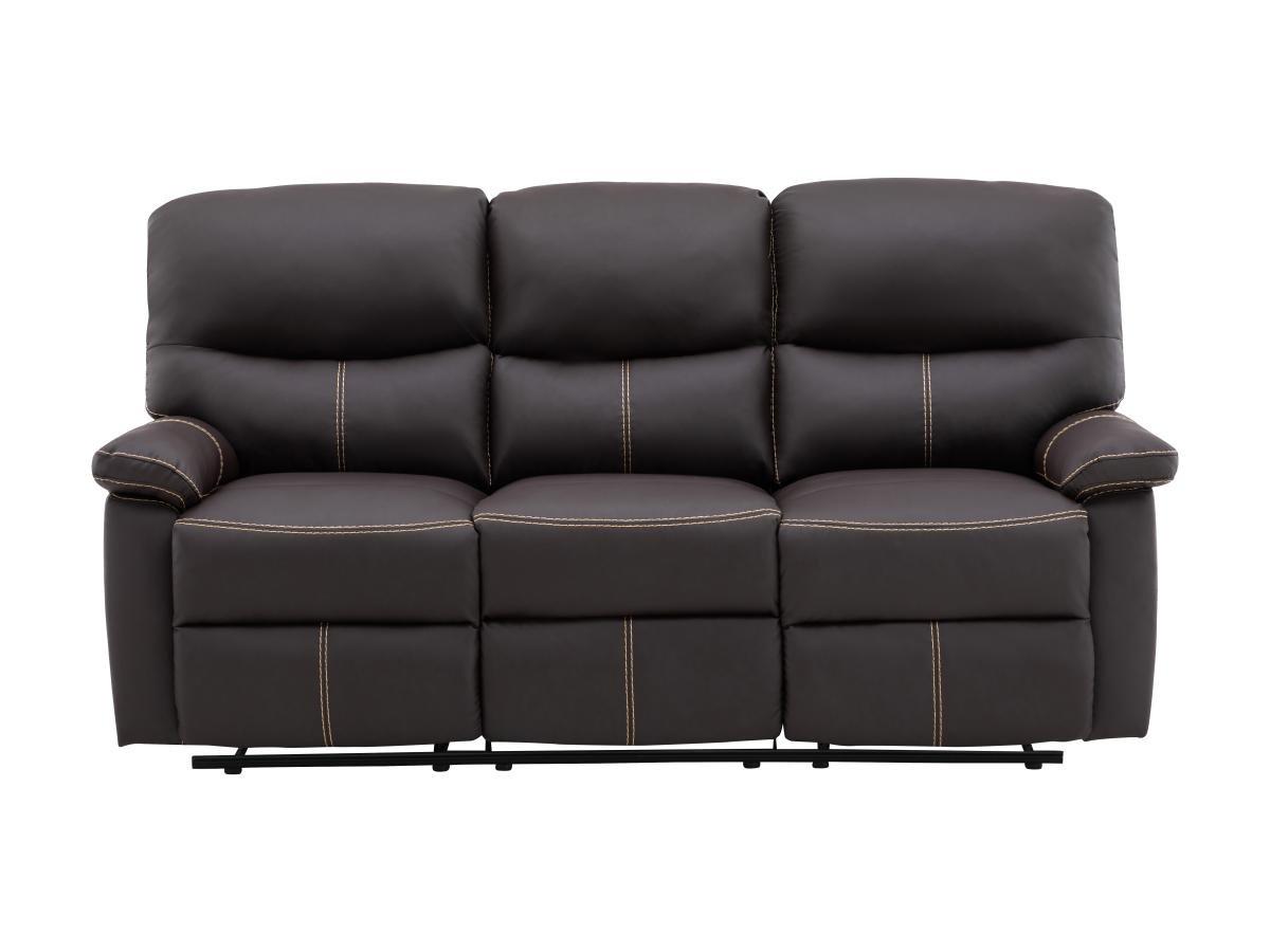 Vente-unique Couchgarnitur Relax 3+2+1 - Kunstleder - Braun - CANBY  