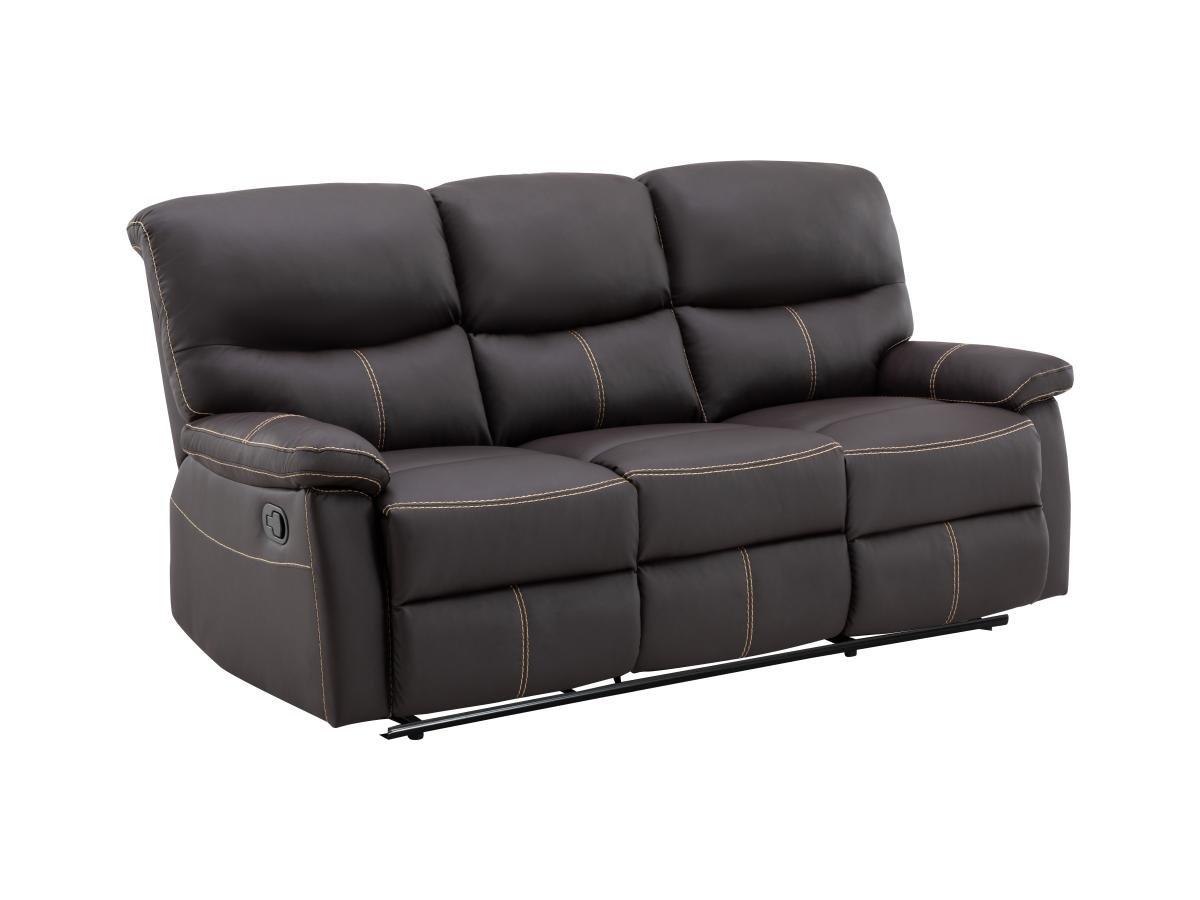 Vente-unique Couchgarnitur Relax 3+2+1 - Kunstleder - Braun - CANBY  