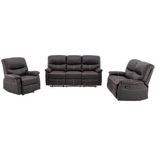 Vente-unique Couchgarnitur Relax 3+2+1 - Kunstleder - Braun - CANBY  