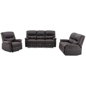 Couchgarnitur Relax 3+2+1 - Kunstleder - Braun - CANBY