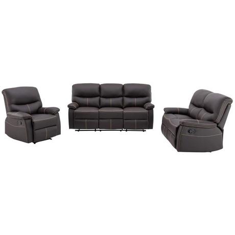 Vente-unique Couchgarnitur Relax 3+2+1 - Kunstleder - Braun - CANBY  