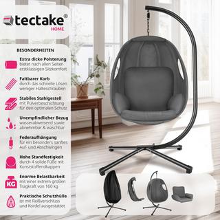 Tectake Fauteuil suspendu Anika avec Support et Coussin 160kg  