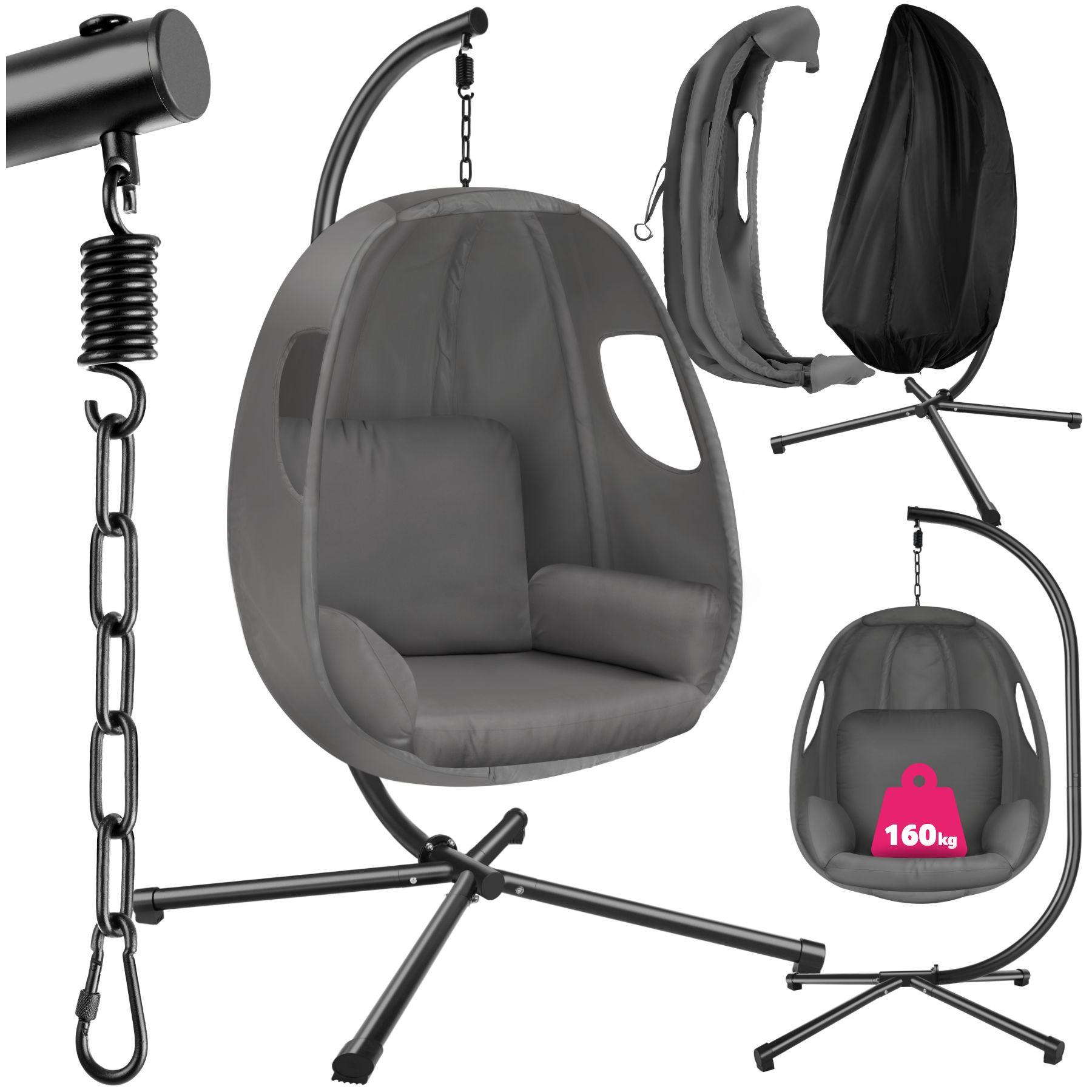 Tectake Fauteuil suspendu Anika avec Support et Coussin 160kg  