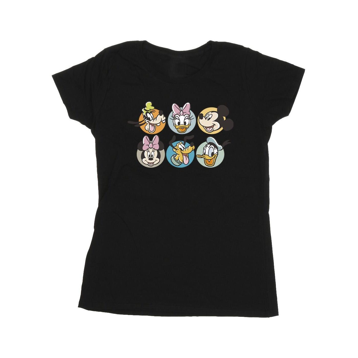Image of Mickey Mouse And Friends Faces Tshirt Damen Schwarz XL