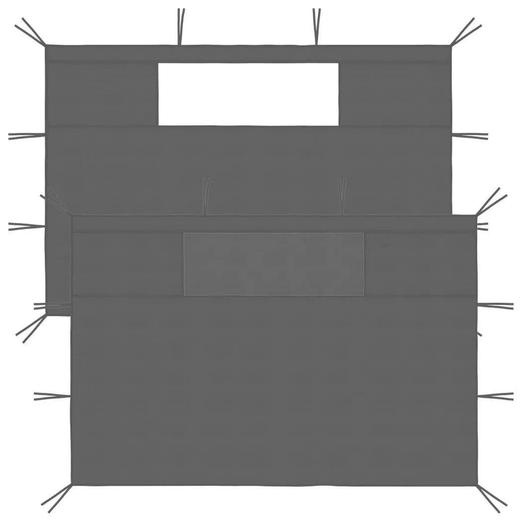 VidaXL - Pavillon-seitenwand gewebe, One Size, Grau