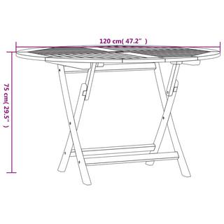 VidaXL Klappbarer gartentisch teak  