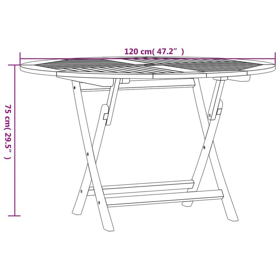 VidaXL Table de jardin teck  