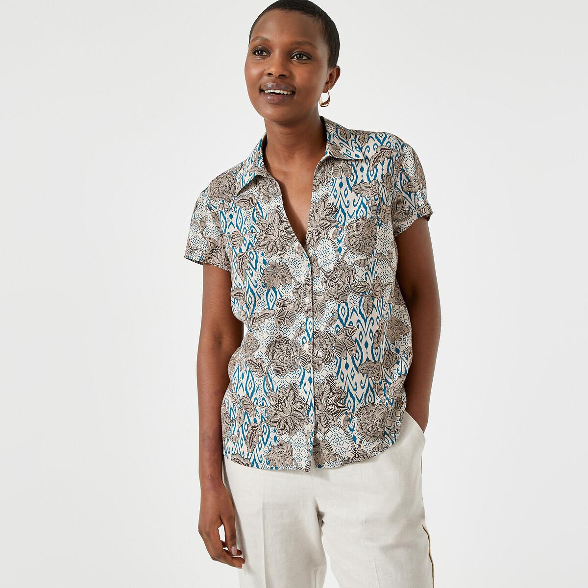 Image of Kurzärmelige Bluse Mit Blumenmuster Damen Multicolor 42