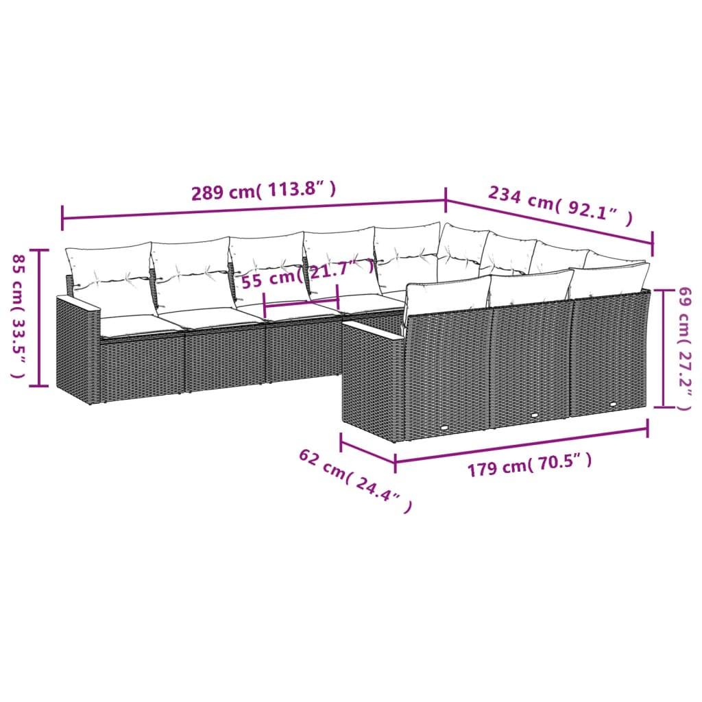 VidaXL Ensemble de canapés de jardin rotin synthétique  