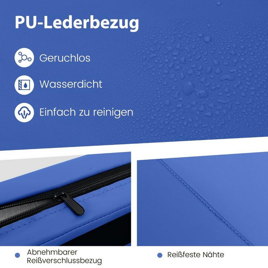 Northix  300 x 117 x 5 cm Tappetino morbido Tappetino da ginnastica Tappetino da ginnastica pieghevole in pelle artificiale blu 