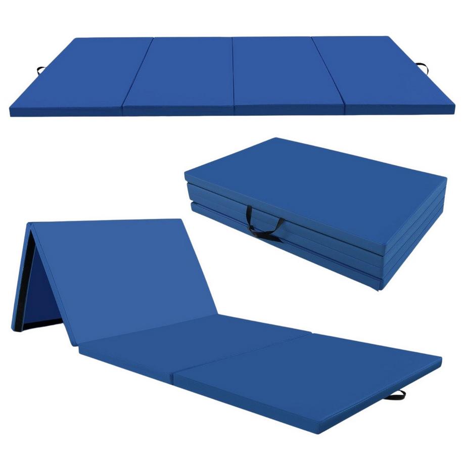 300 x 117 x 5 cm Weichbodenmatte Gymnastikmatte klappbar Turnmatte aus Kunstleder Blau