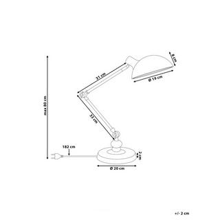 Beliani Lampe à poser en Métal Industriel MERAMEC  