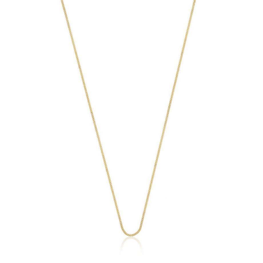 MUAU Schmuck  Collier gourmette or jaune 750, 1mm, 40cm 