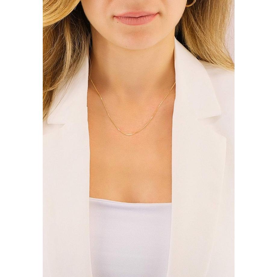MUAU Schmuck  Collier gourmette or jaune 750, 1mm, 40cm 