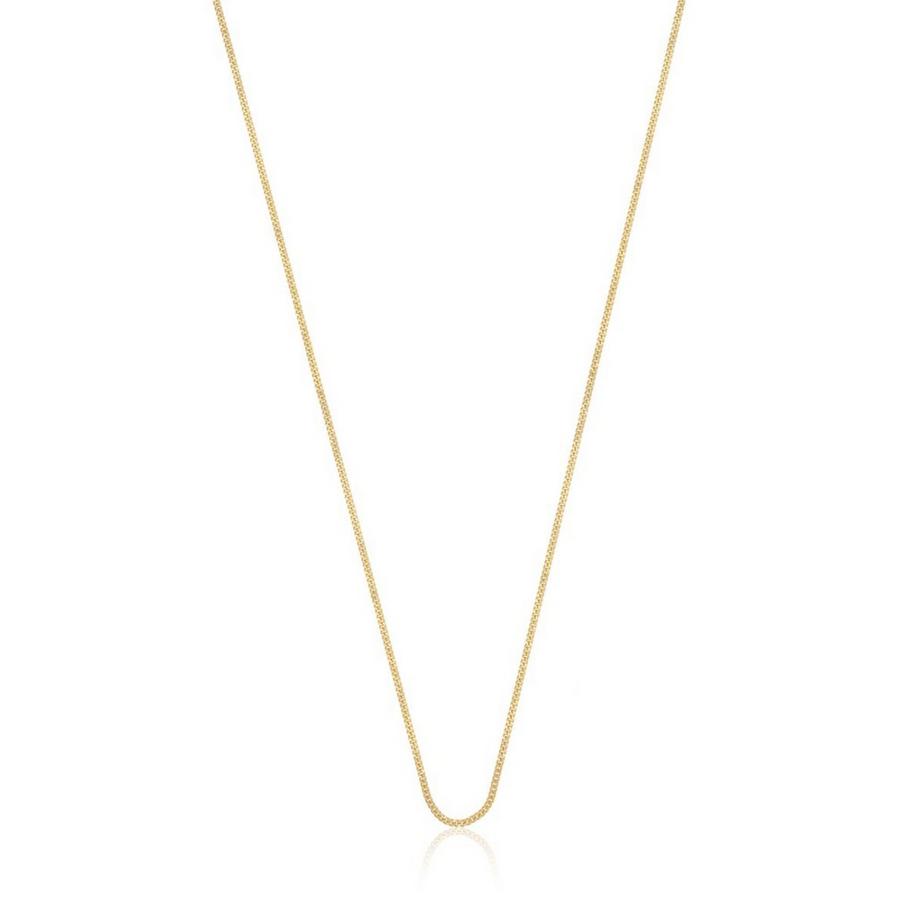 Collier gourmette or jaune 750, 1mm, 40cm