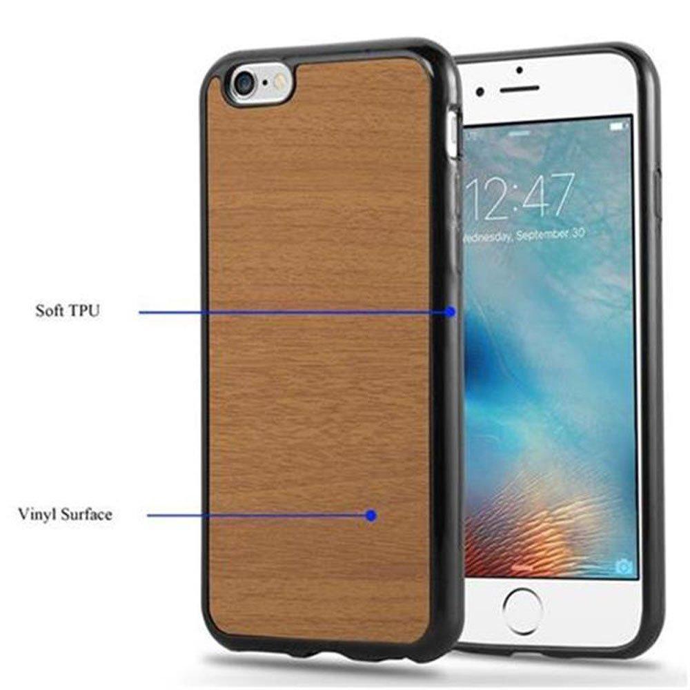 Cadorabo  Hülle für Apple iPhone 6  6S TPU Silikon Holz 