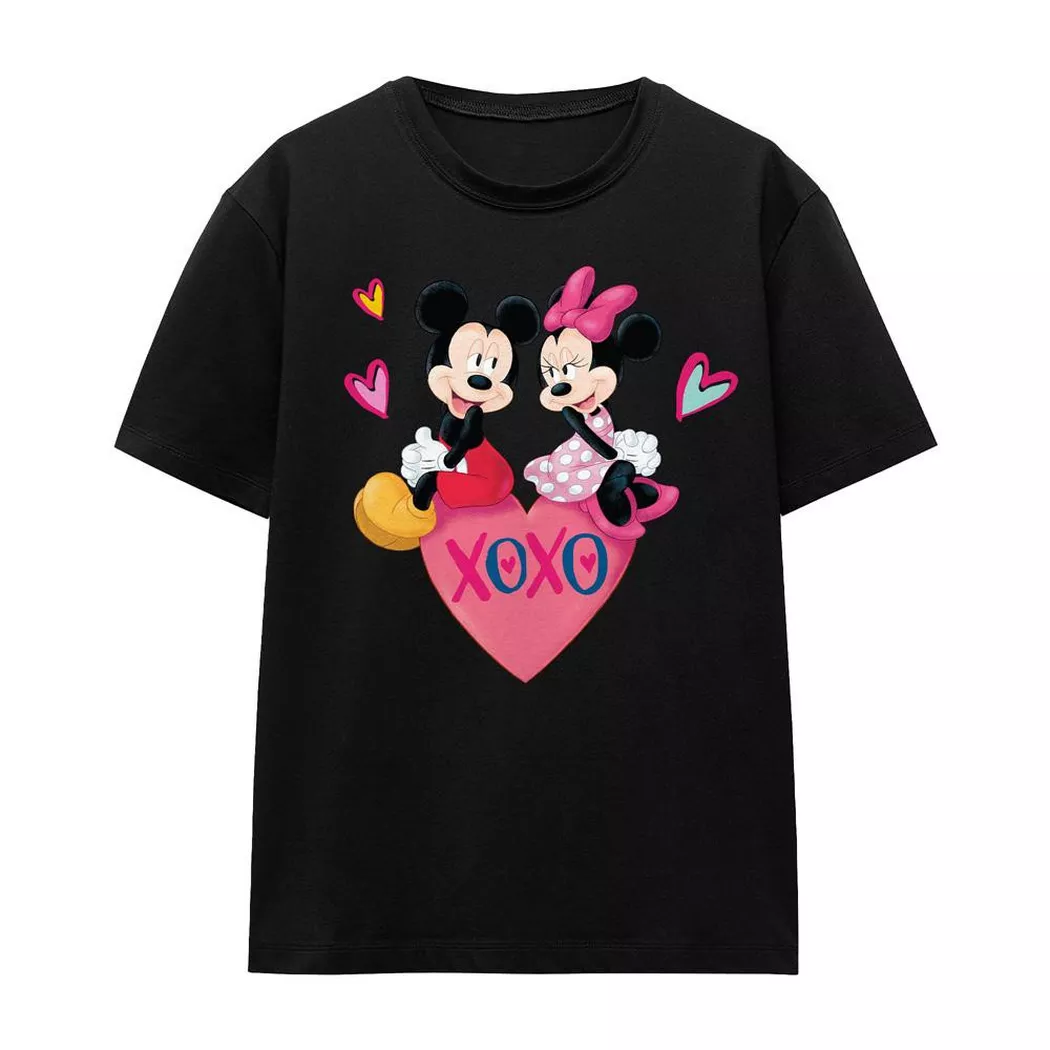MICKEY MOUSE - Xoxo TShirt Valentinstag, für Damen, Schwarz, Größe L