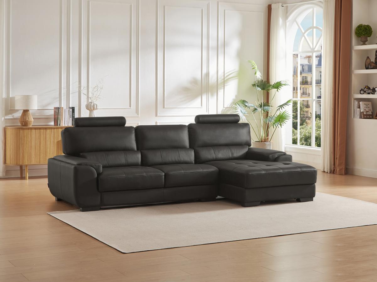 Vente-unique Ecksofa Leder Ecke Rechts METROPOLITAN II  