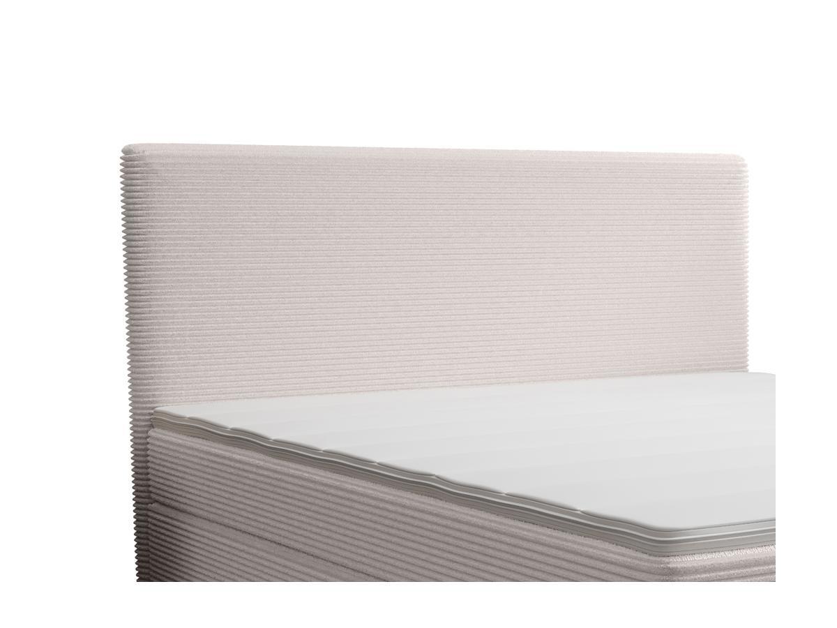 Ysmée Ensemble complet boxspring tête de lit + sommier + matelas + surmatelas - 160 x 200 cm - Velours côtelé - Beige - NARA de YSMÉE  