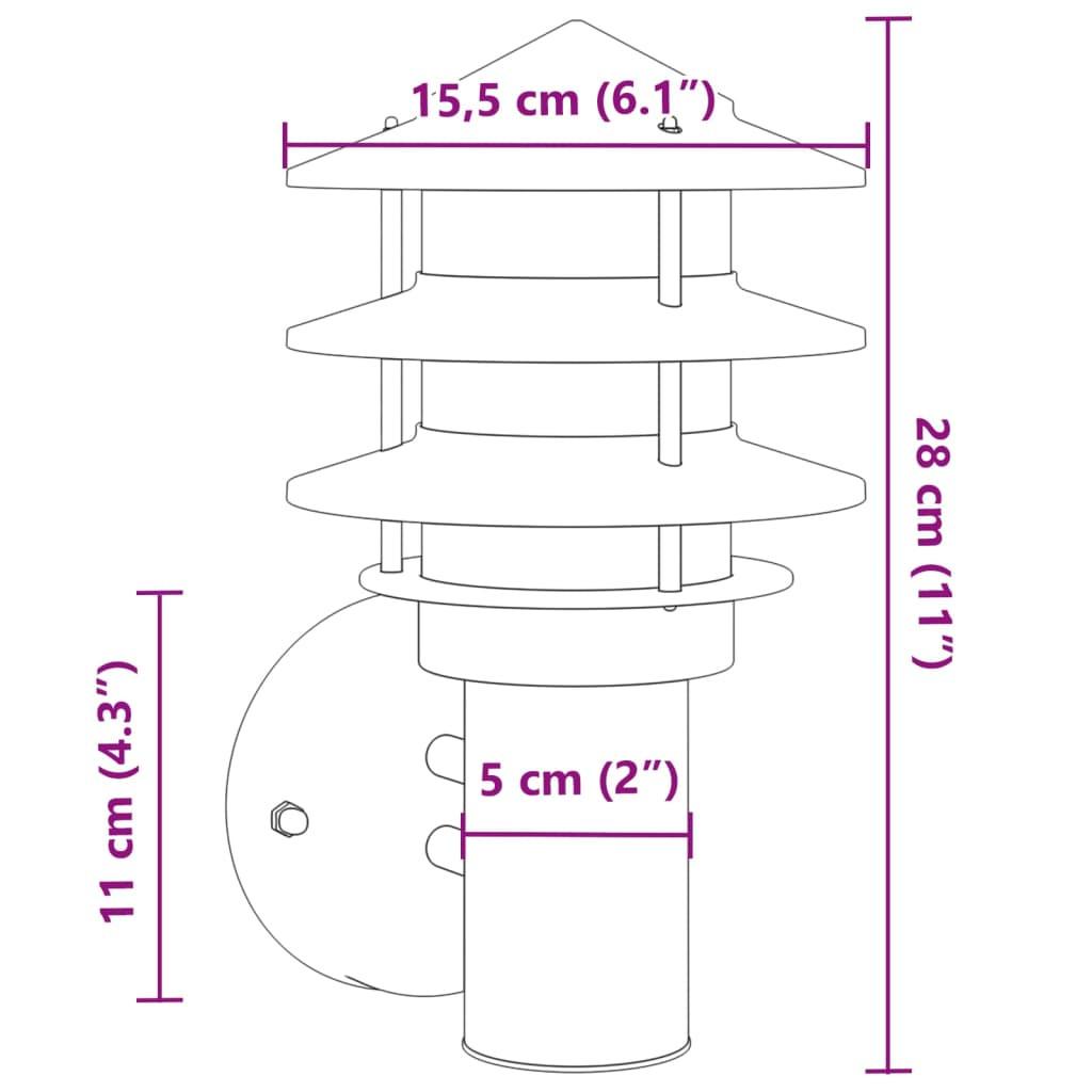 VidaXL Applique murale d'extérieur acier inoxydable  