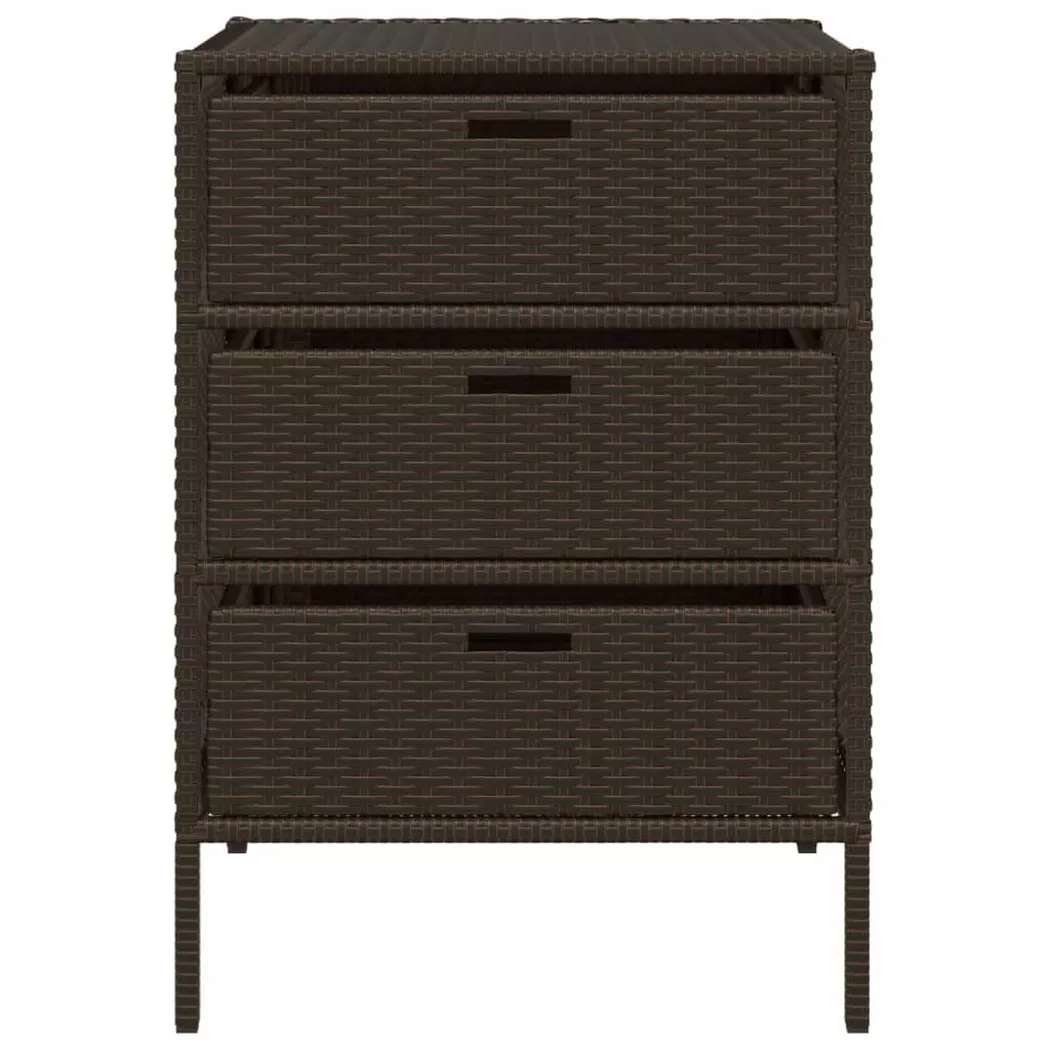 vidaXL Armoire de rangement de jardin marron 55x59x80cm résine tressée
