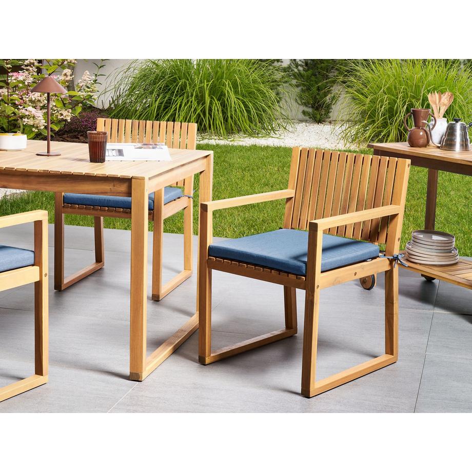 Beliani Gartenstuhlkissen 8er Set aus Polyester  SASSARI PREMIUM  