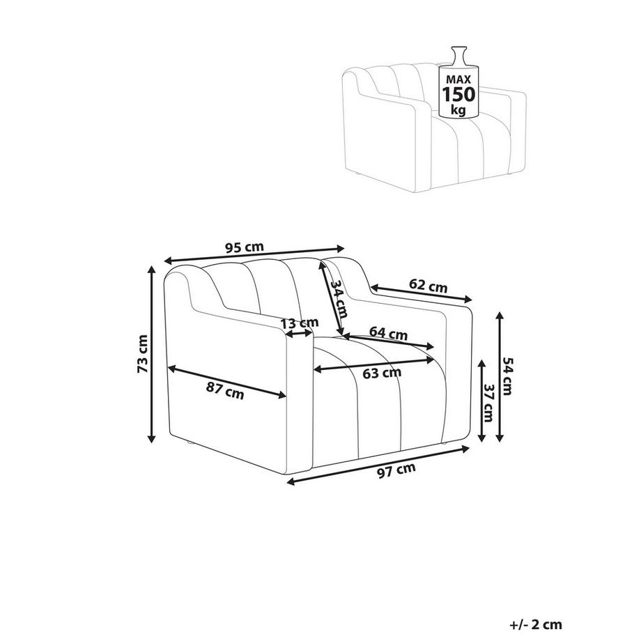 Beliani Fauteuil en Bouclé  AGERUP  