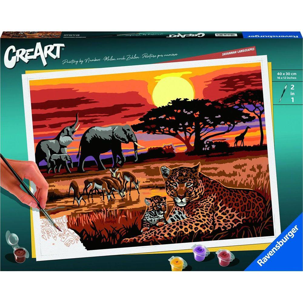 Image of CreArt Savanne im Sonnenuntergang Multicolor