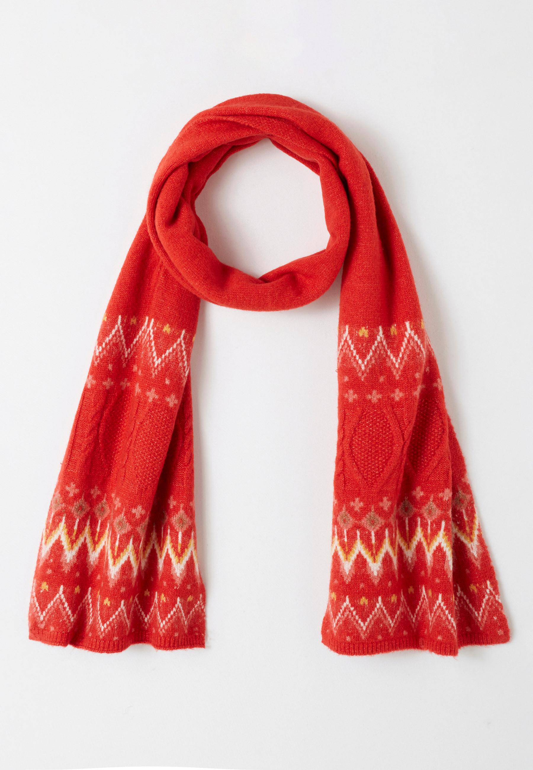 Image of Warmer Jacquard-strickschal Thermolactyl Damen Rot ONE SIZE