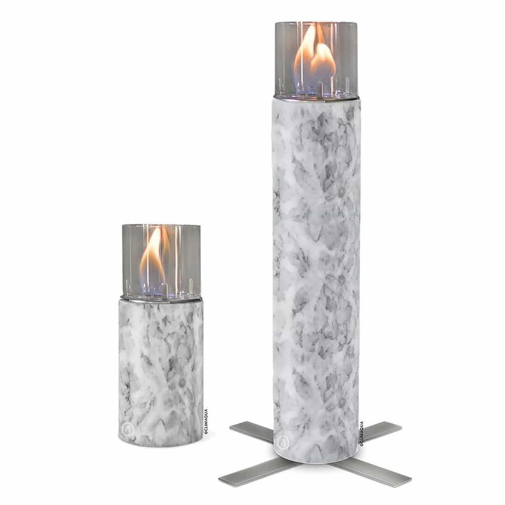 Climaqua Feuersäule aus weissem Marmor 44 cm SIENA M  