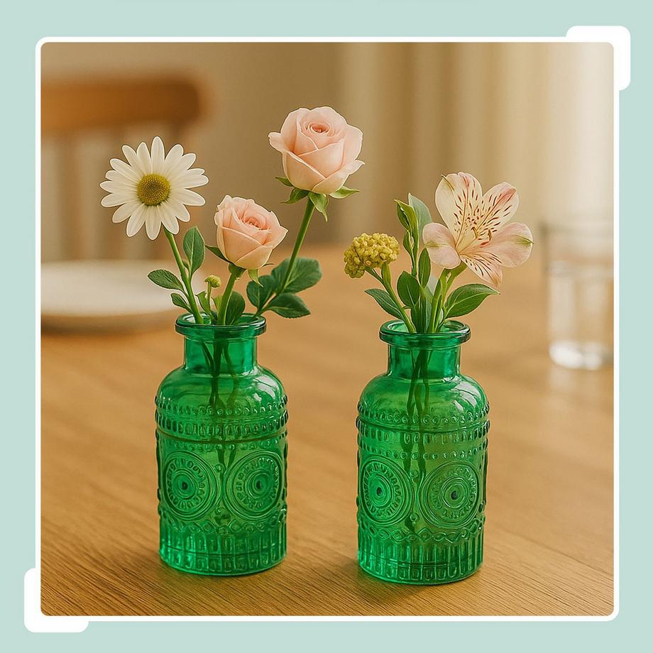 Northix Lot de 12 petits vases en verre  