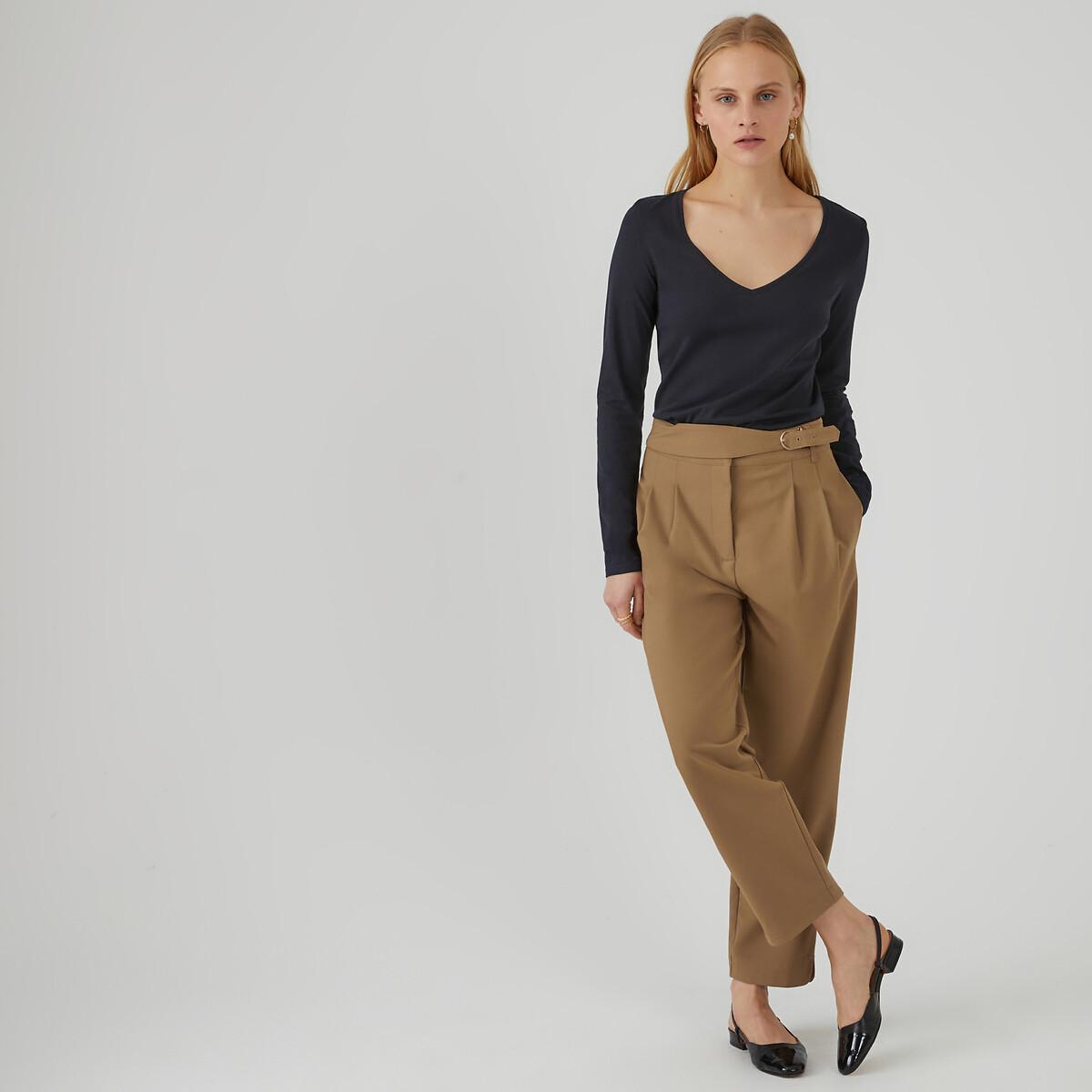 La Redoute Collections  Langarm-Shirt mit V-Ausschnitt 