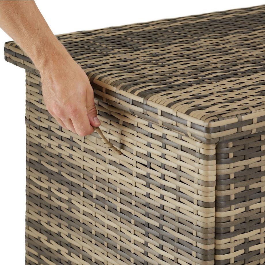 Tectake Coffre de jardin KIRUNA en rotin synthétique  