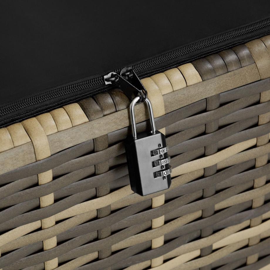 Tectake Coffre de jardin KIRUNA en rotin synthétique  