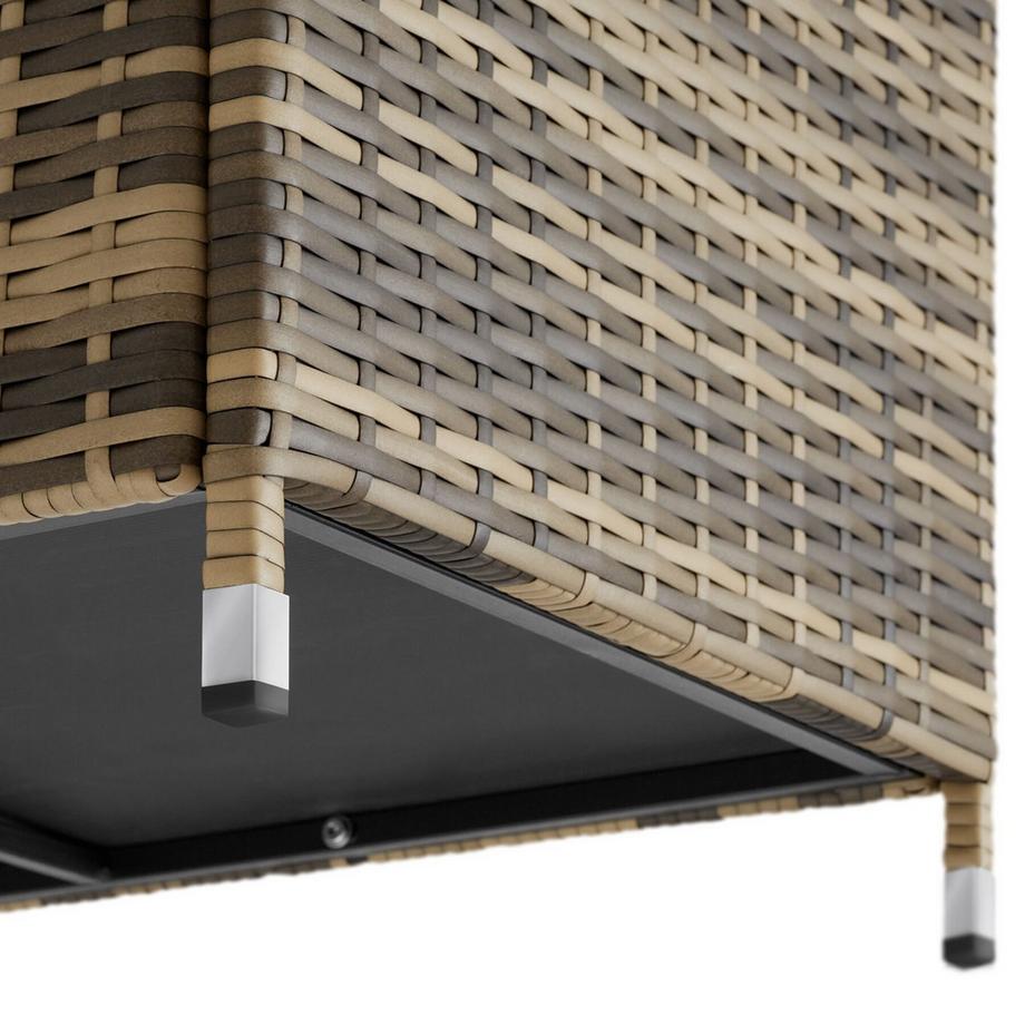 Tectake Coffre de jardin KIRUNA en rotin synthétique  
